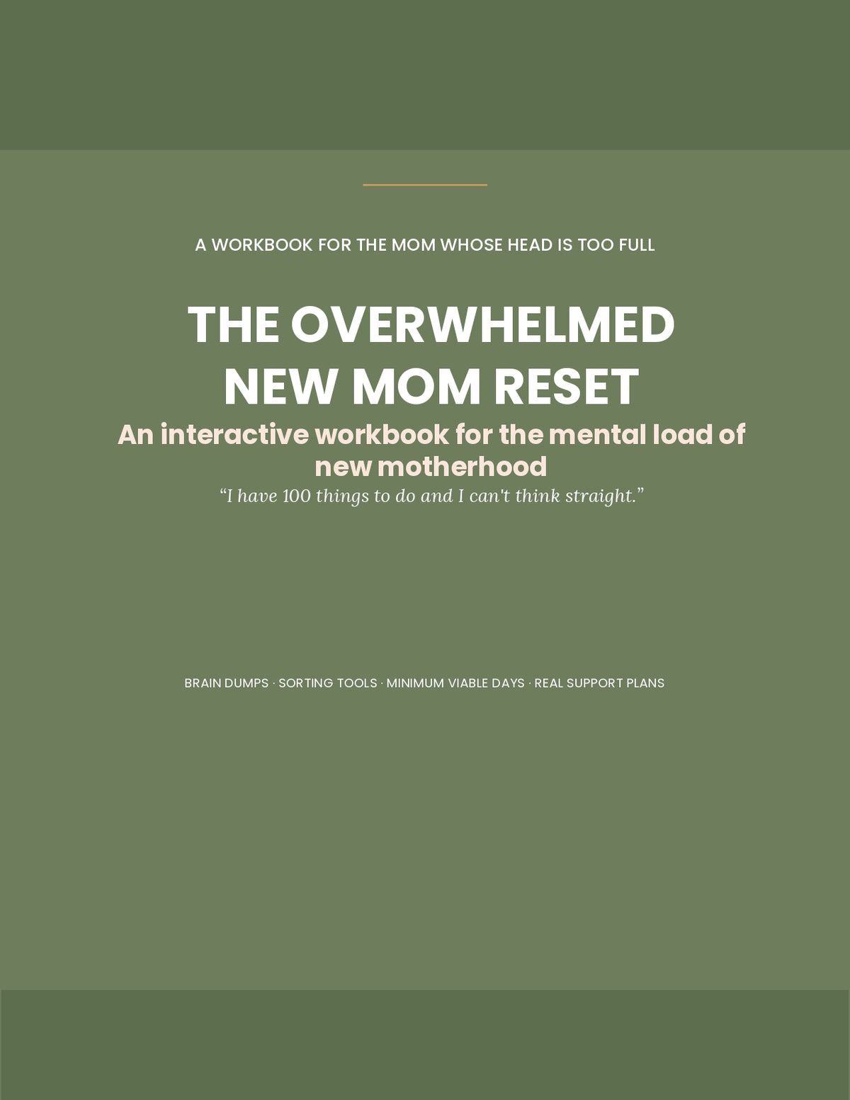 The Overwhelmed New Mum Reset: FREE Practical Workbook